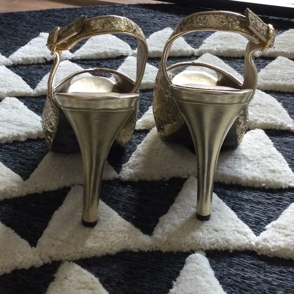 Gold Glitter Heels - Picture 3 of 4